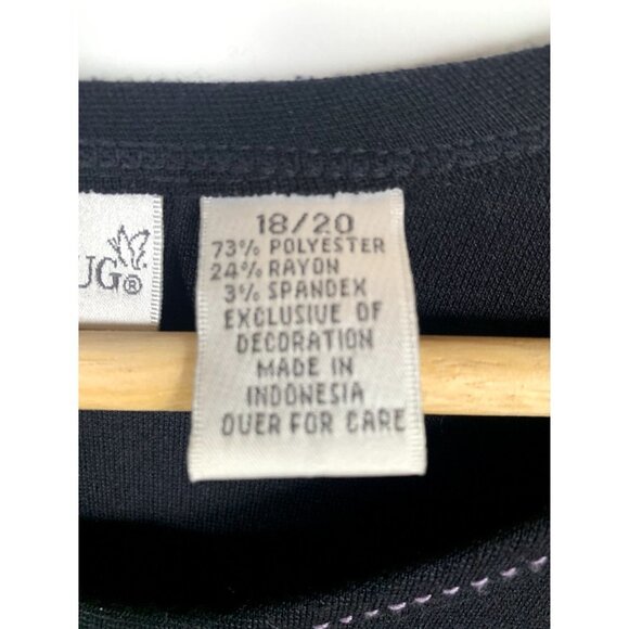 Vintage Fashion Bug Black Button Down Cardigan Purple Flower Size 18 - Picture 4 of 4